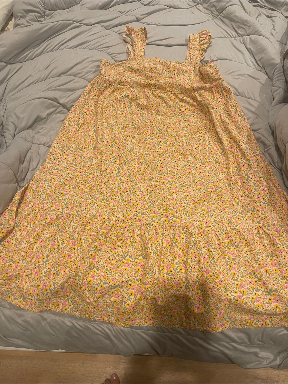 Universal Thread Yellow Floral Ruffle Strap Sundress